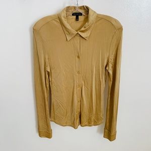 SOLD!The Limited Gold Button Down Top Size M